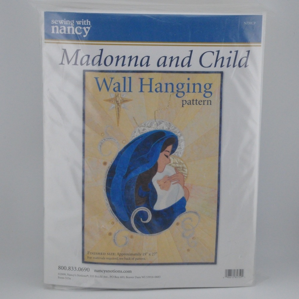 Nancy's Notions Madonna and Child Wall Hanging Kit 19x27 Blue New Batik Fabric